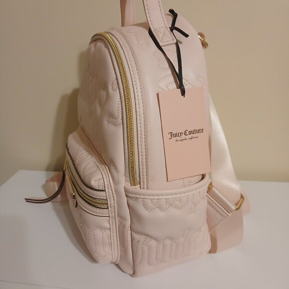 Juicy Couture Light Pink Quilted Mini Backpack